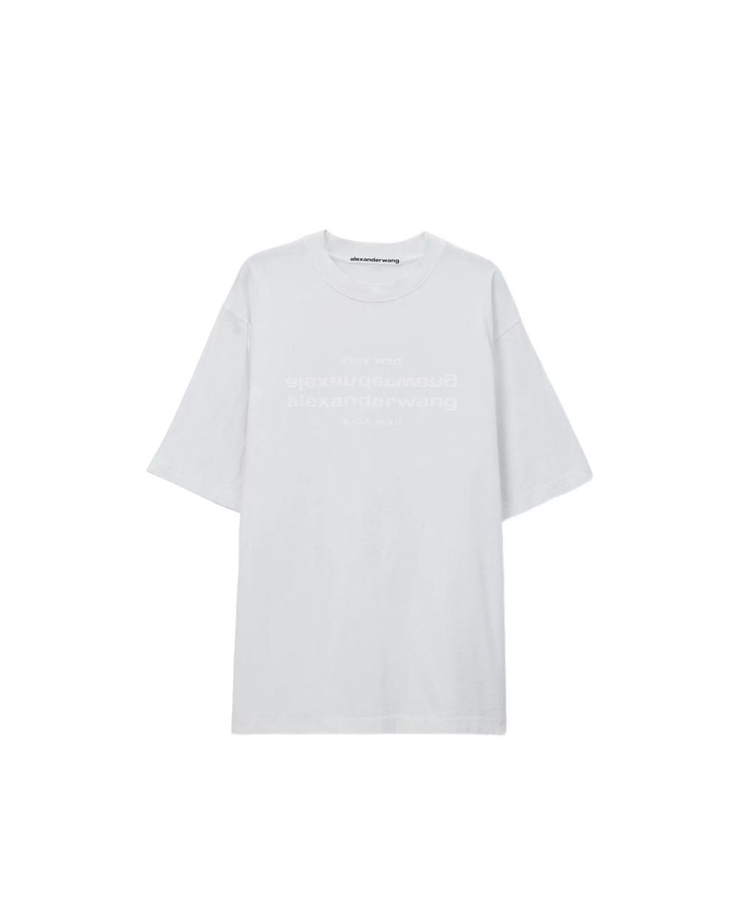 Alexander Wang White Short Sleeve T-Shirt W/ Mirror Logo for men