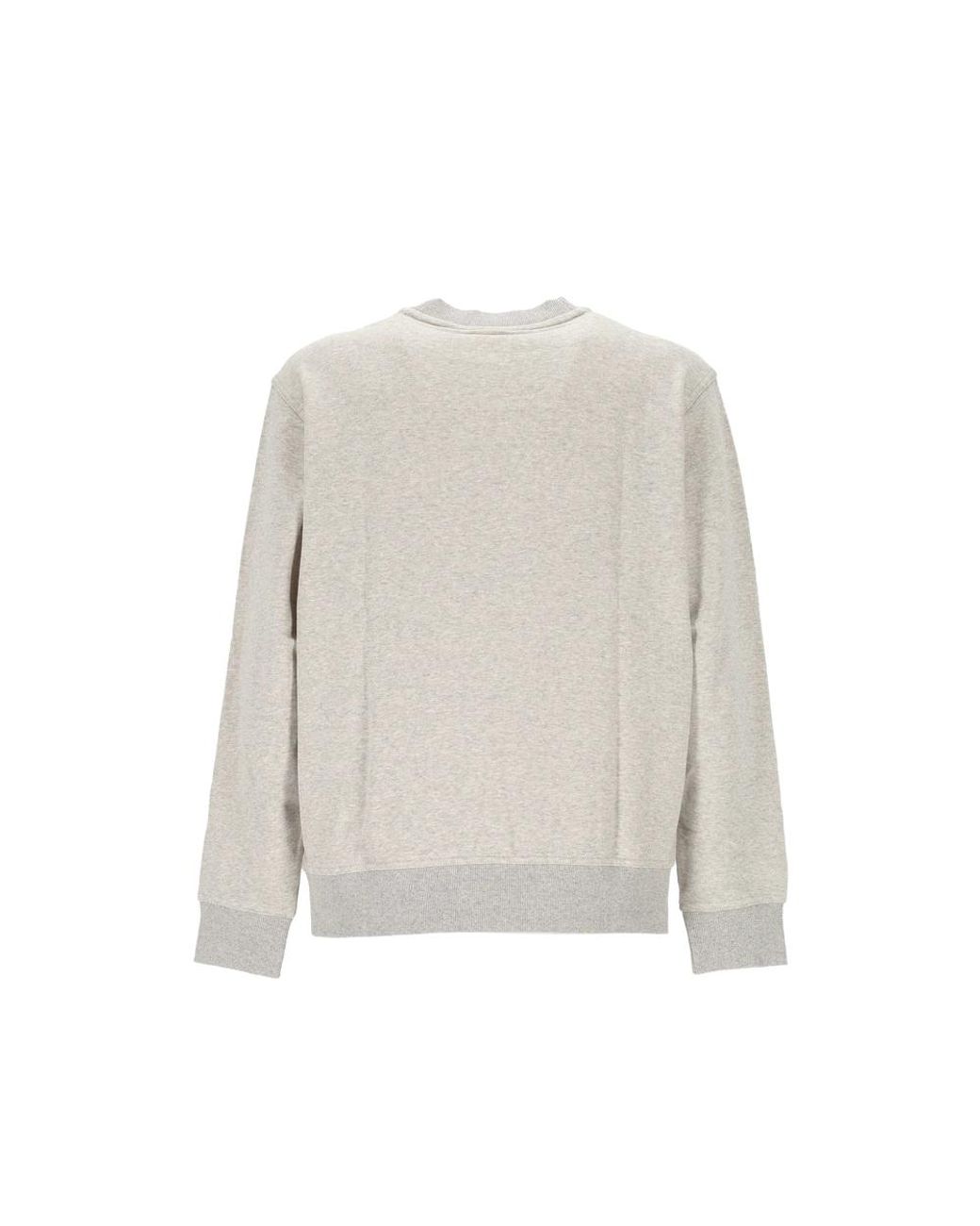 Boss Gray Logo-Embroidered Cotton Sweater for men