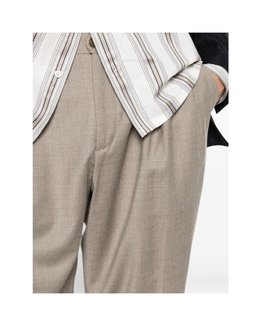 Briglia 1949 Gray Portobellos Pleated Trousers for men