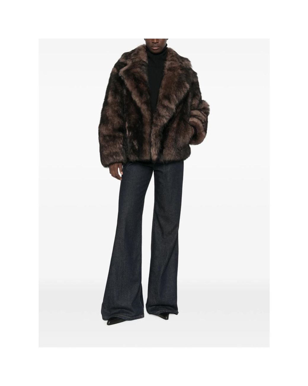 Salvatore Santoro Black Leather Wide-Lapel Jacket