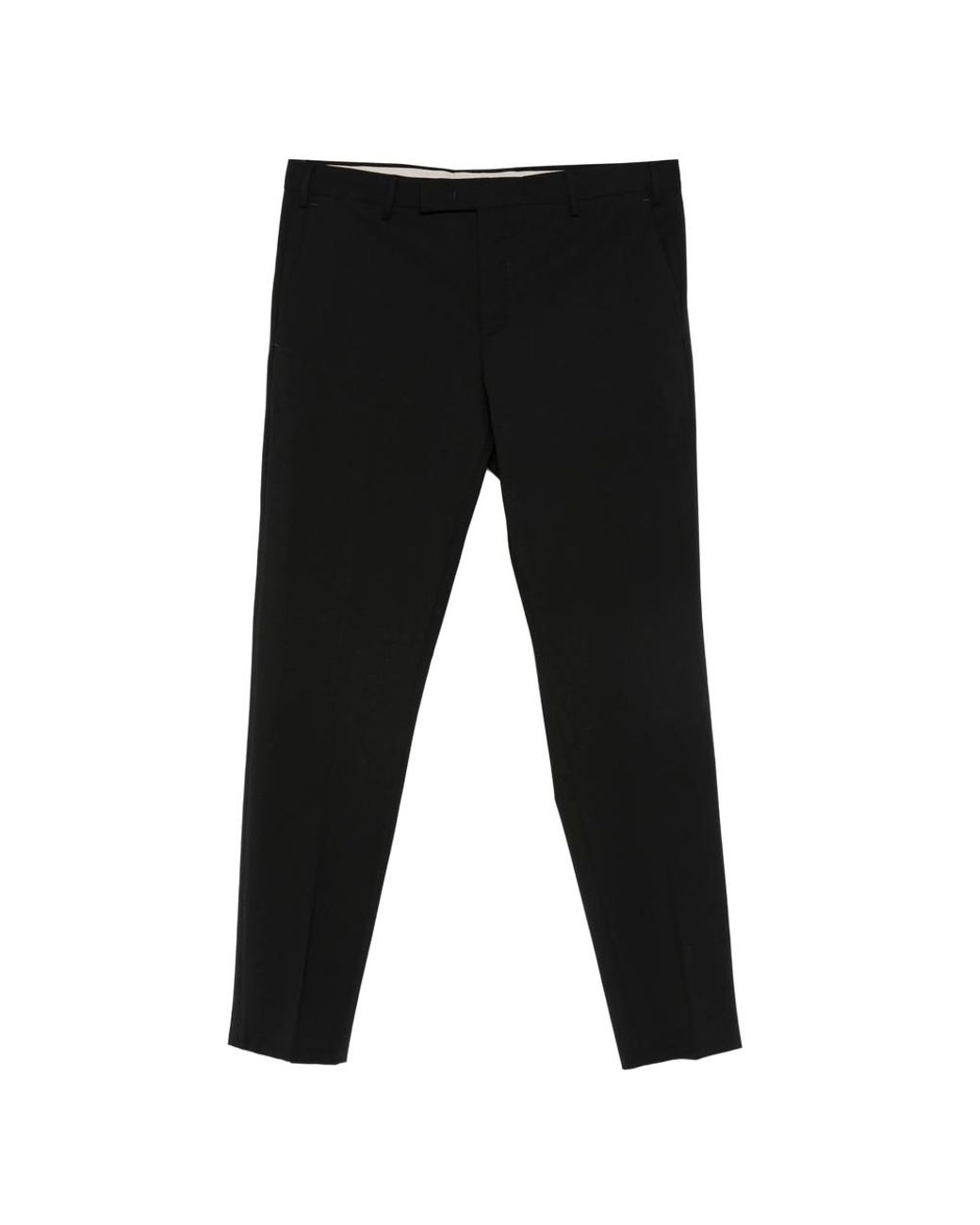 PT Torino Black Slim-Fit Pressed-Crease Trousers for men