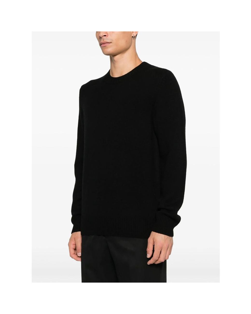 Soft Goat Black Crewneck Sweater for men