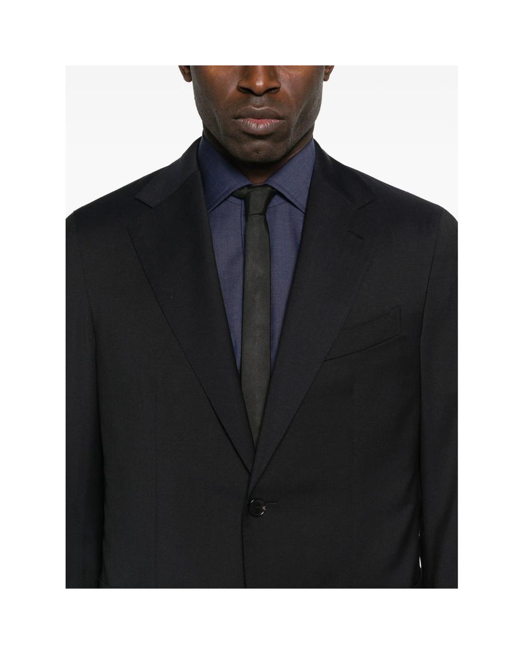 Caruso Black Aida Notched-Lapel Blazer for men