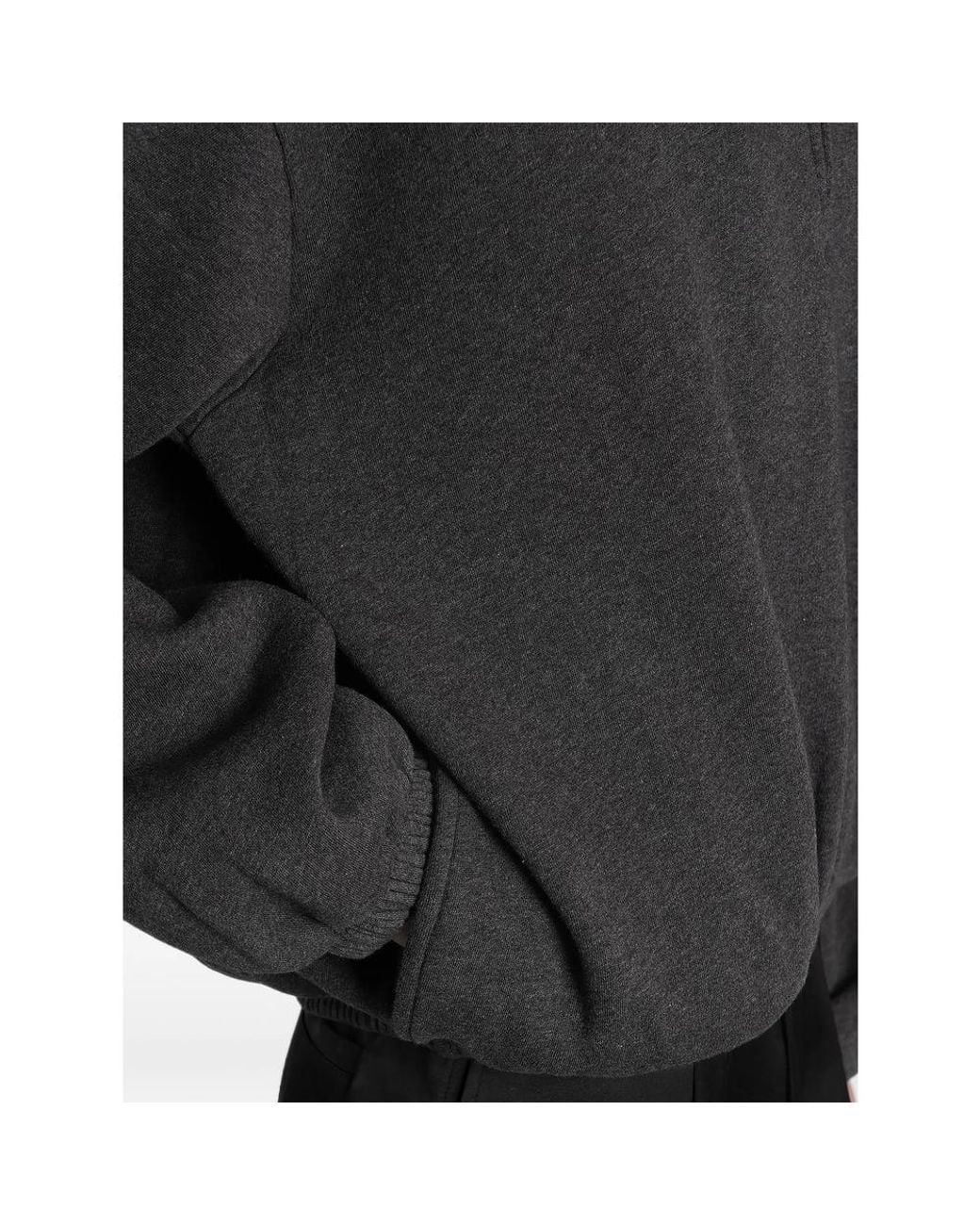 DARKPARK Black Alva Quarter-Zip Elasticated-Hem Cropped Sweatshirt