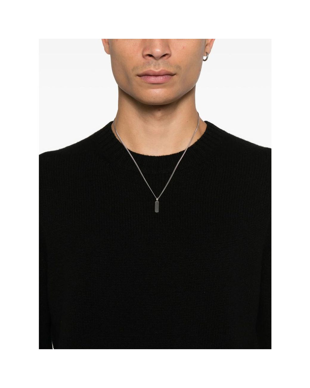 Soft Goat Black Crewneck Sweater for men