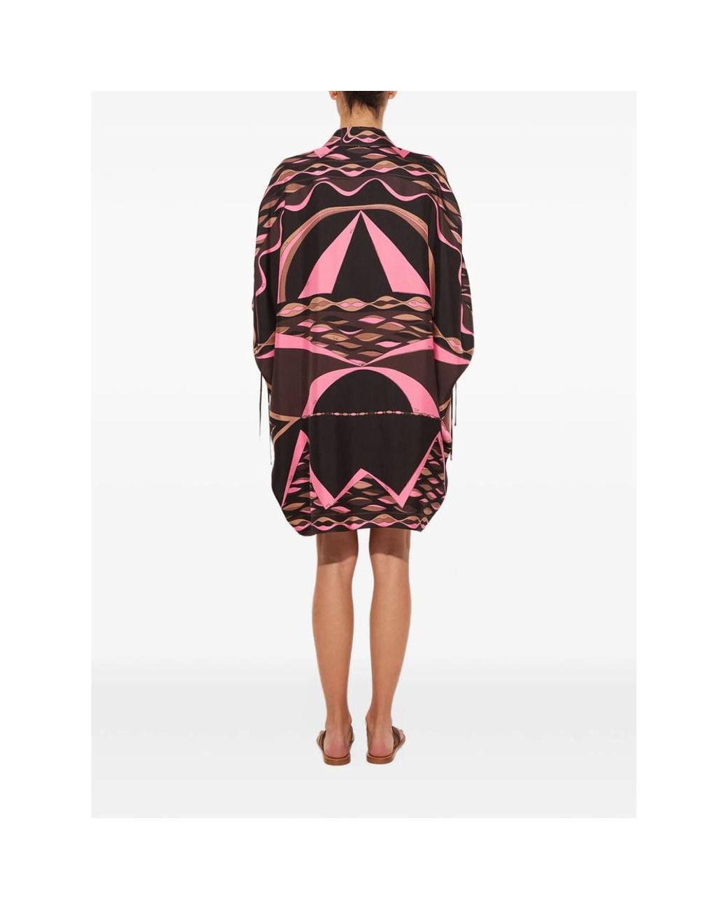 Emilio Pucci Red Dune-Print Silk Kaftan