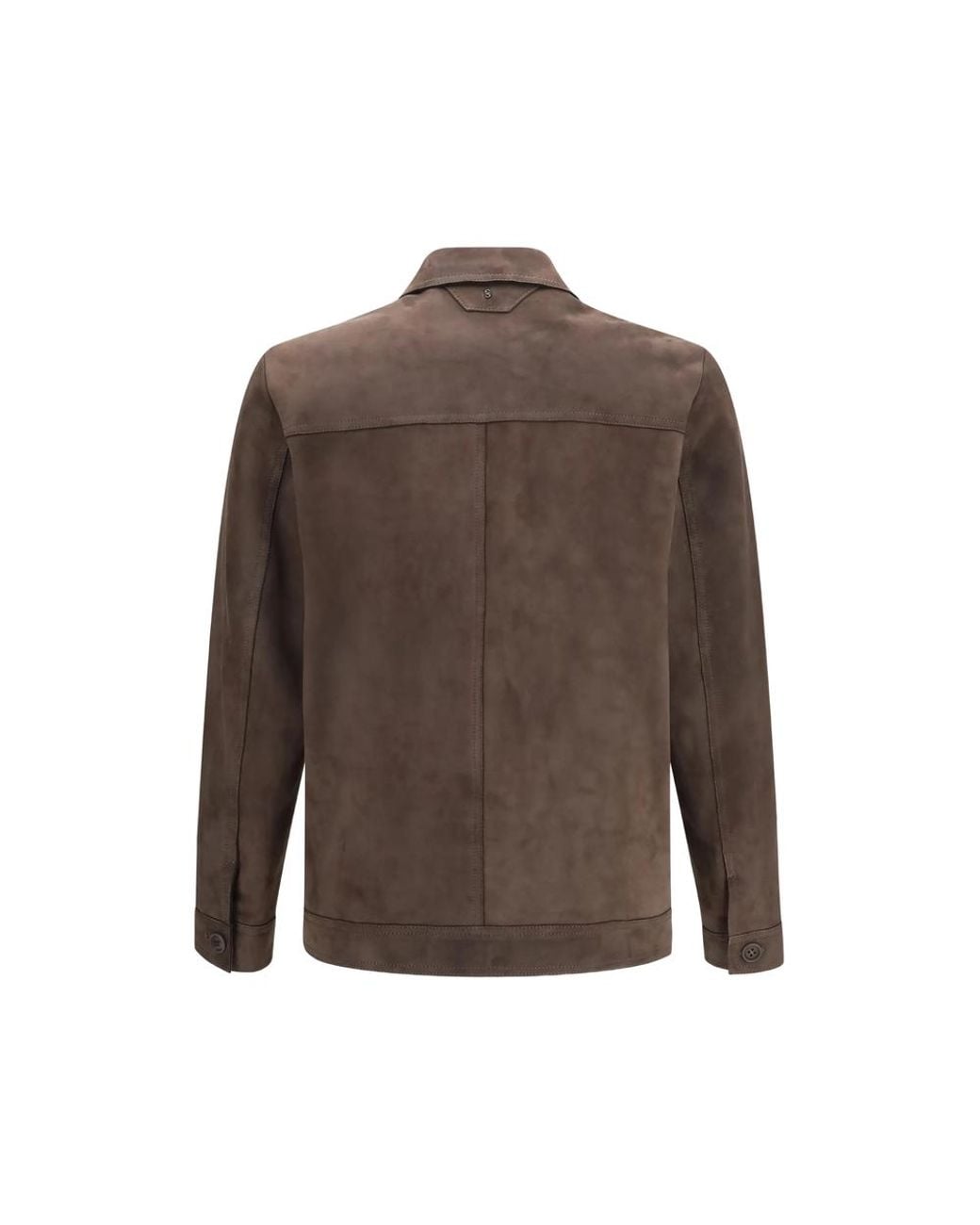 Salvatore Santoro Brown Button-Up Suede Jacket for men