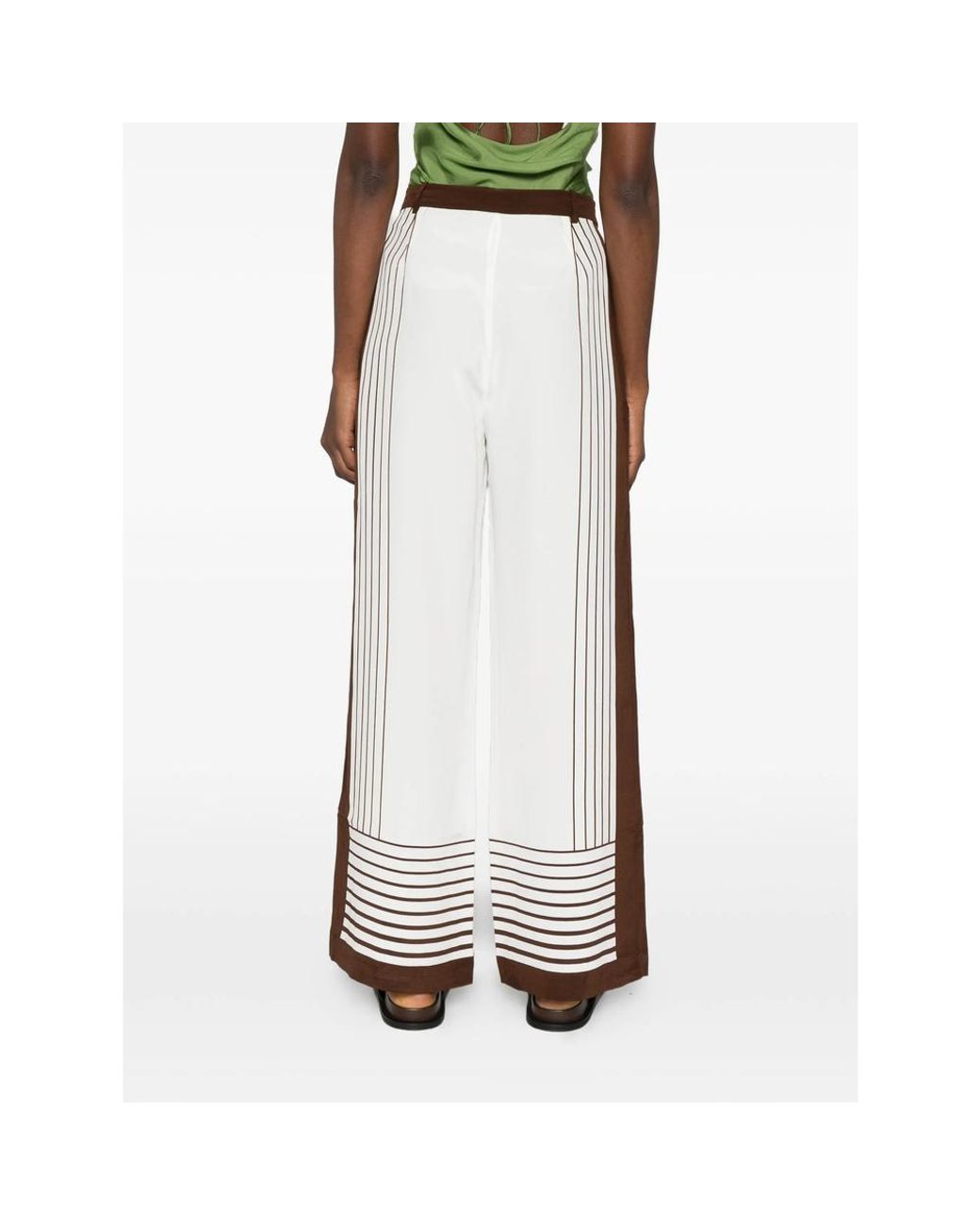 Sir Brown Leilana Striped Tailored Trousers