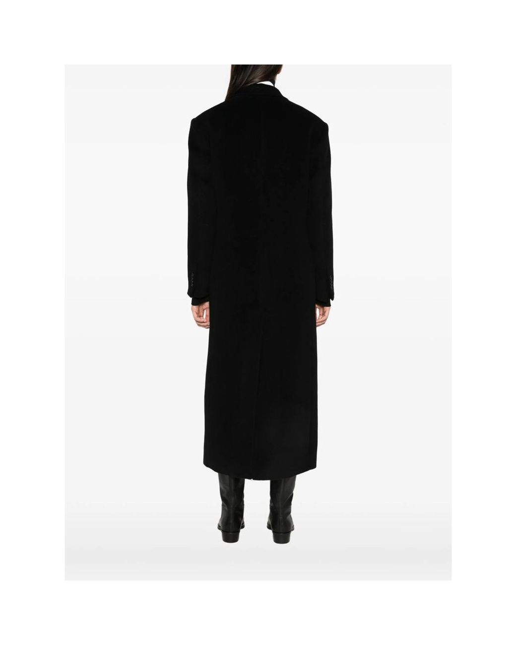 Tagliatore Black Caitlyn Double-Breasted Peak-Lapel Coat