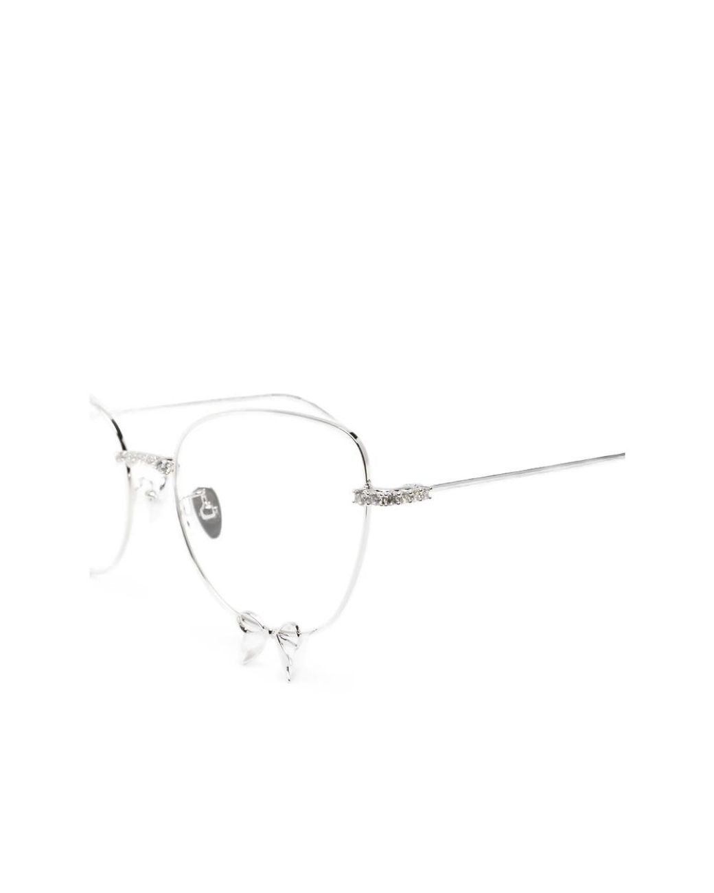 YVMIN White Bowknot Crystal-Embellished Glasses