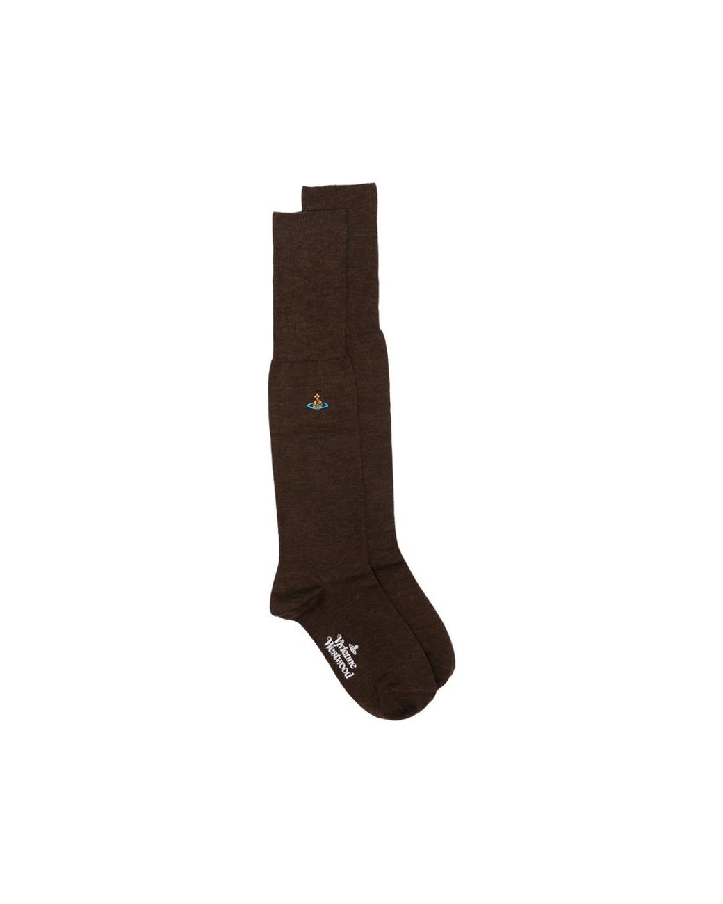 Vivienne Westwood Brown Orb-Embroidered Socks for men