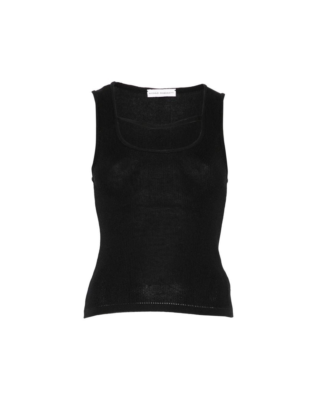 Niccolò Pasqualetti Black Corda Ribbed Tank Top