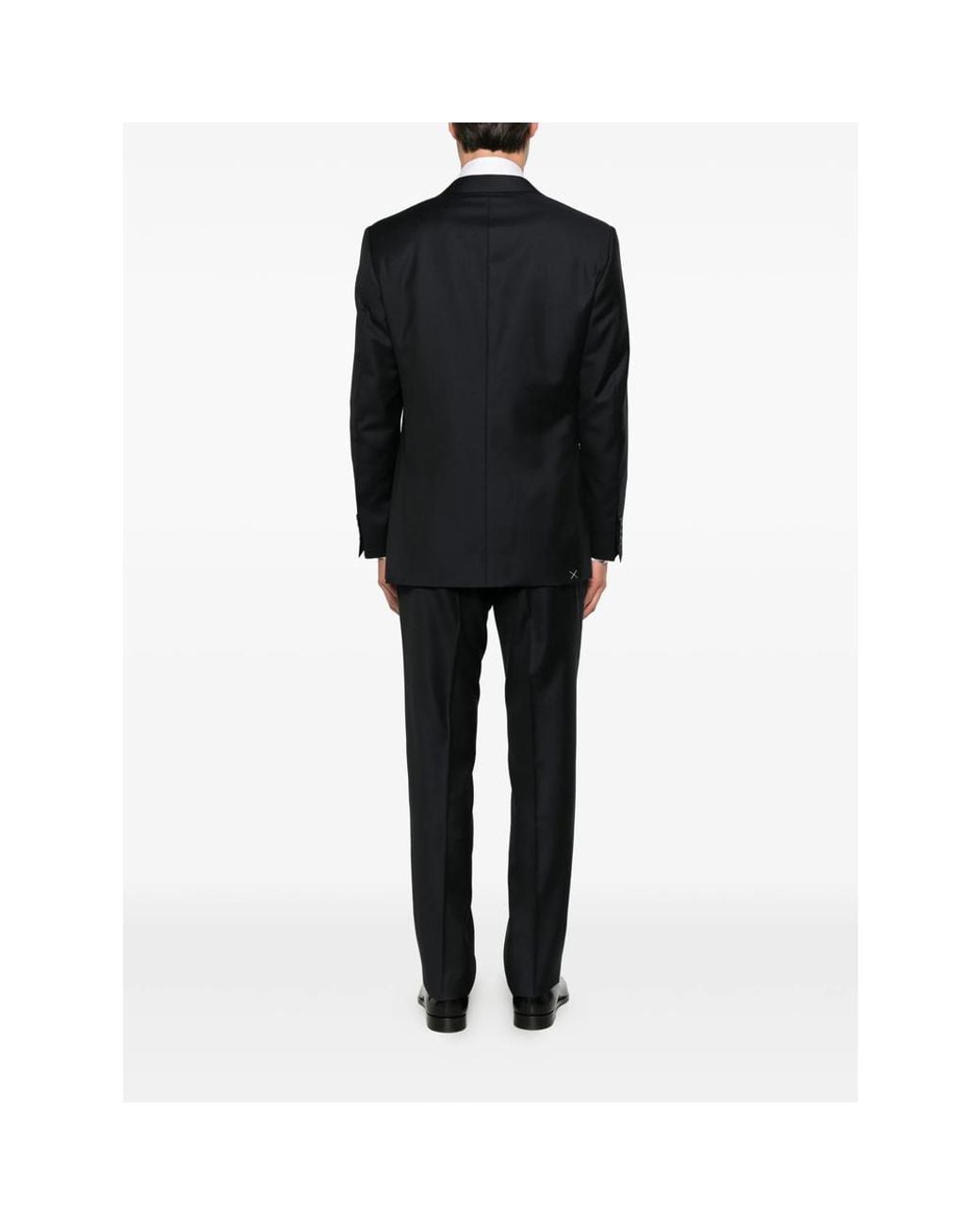 Canali Black Single-Breasted Notched-Lapel Suit for men