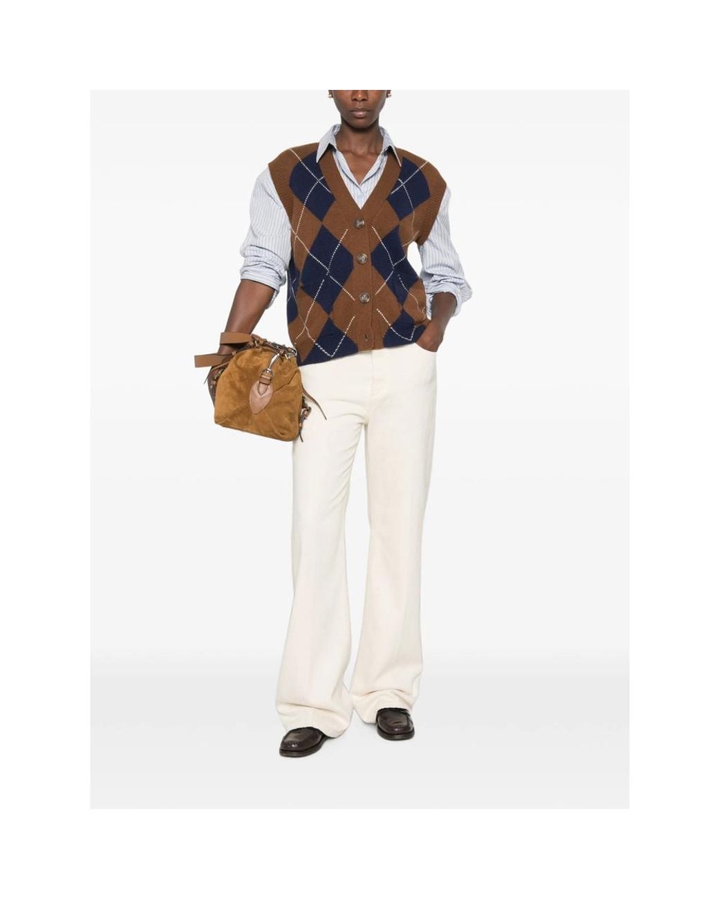 Seafarer White Logo-Patch Wide-Leg Jeans