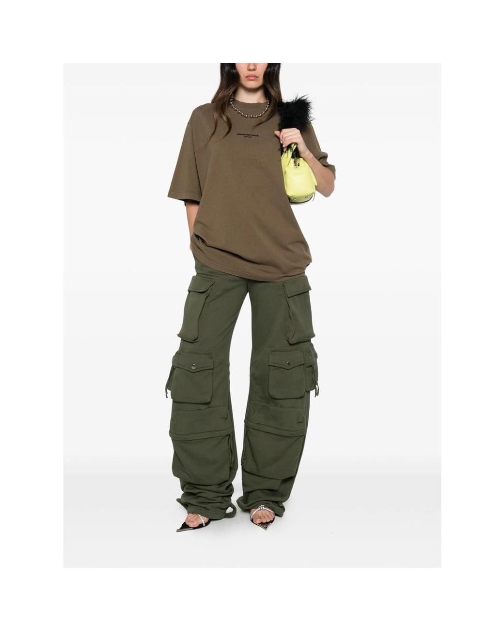 Alexander Wang Green Logo-Print Oversized T-Shirt for men