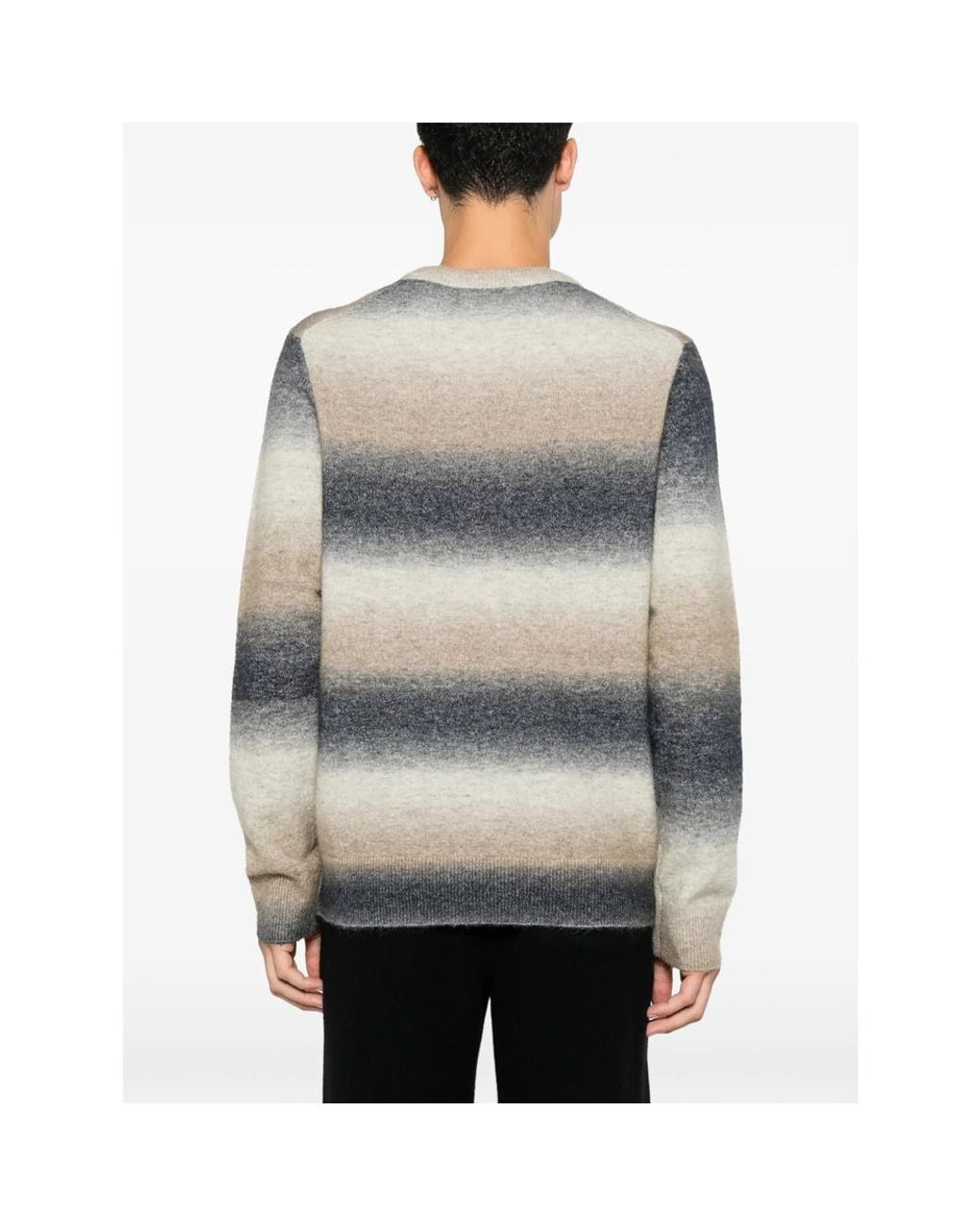 Samsøe & Samsøe Gray Gradient-Effect Striped Sweater for men