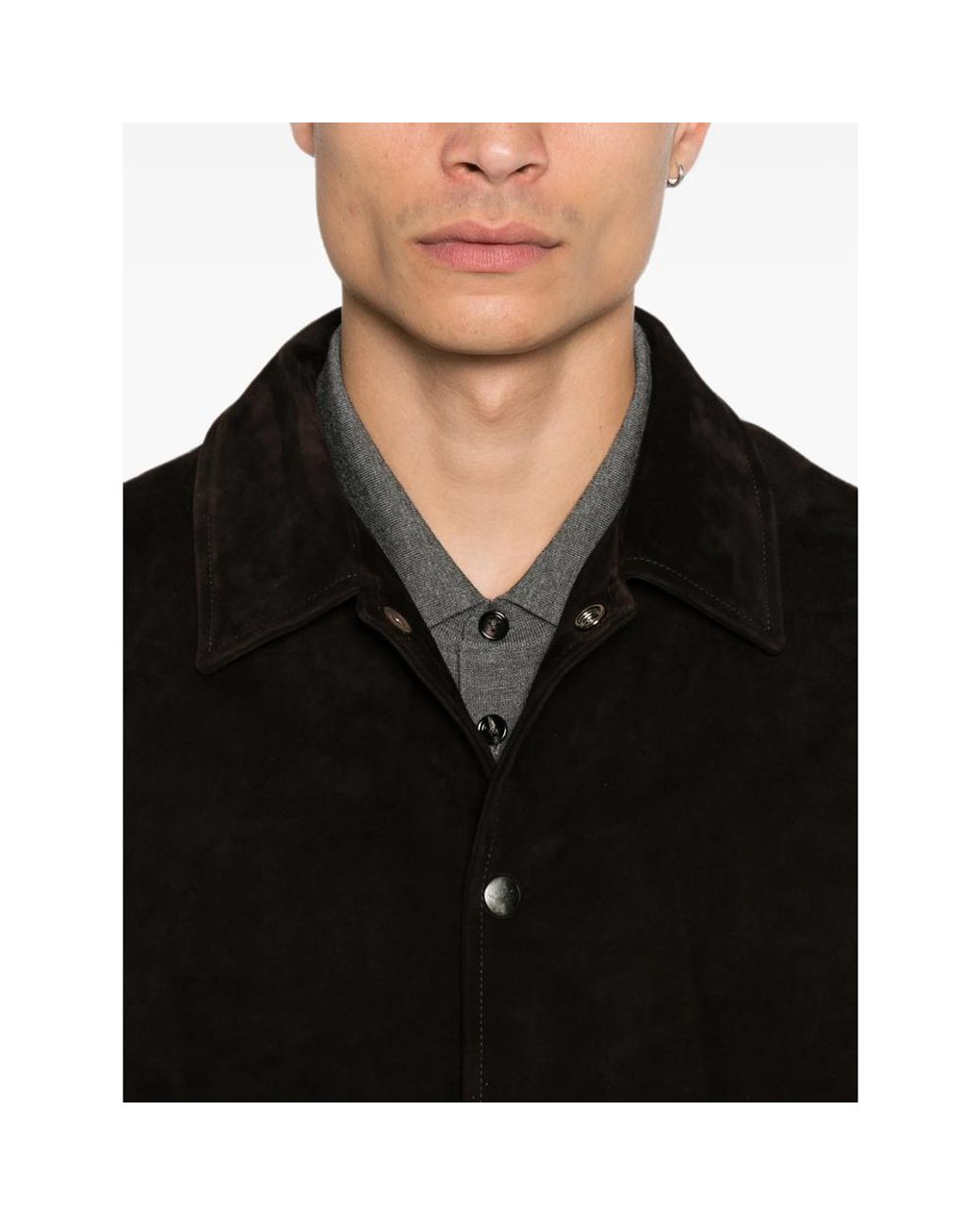 Giorgio Brato Black Suede Long-Sleeves Jacket for men
