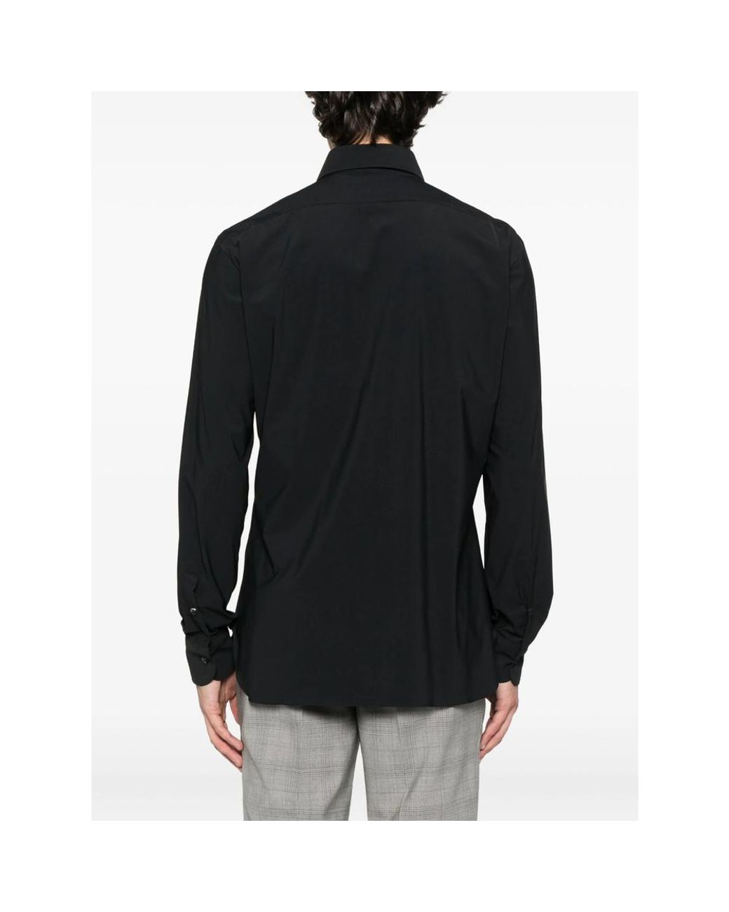 Barba Napoli Black Long-Sleeve Shirt for men