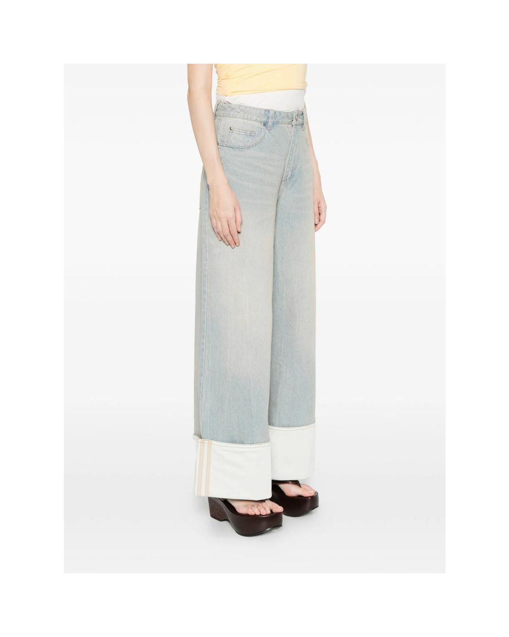 Adidas Gray Cuffed Light Denim Trousers
