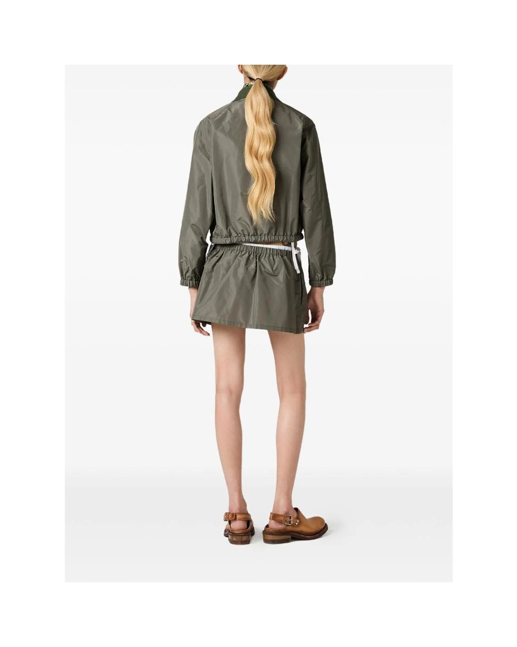 Miu Miu Green Technical Fabric Miniskirt