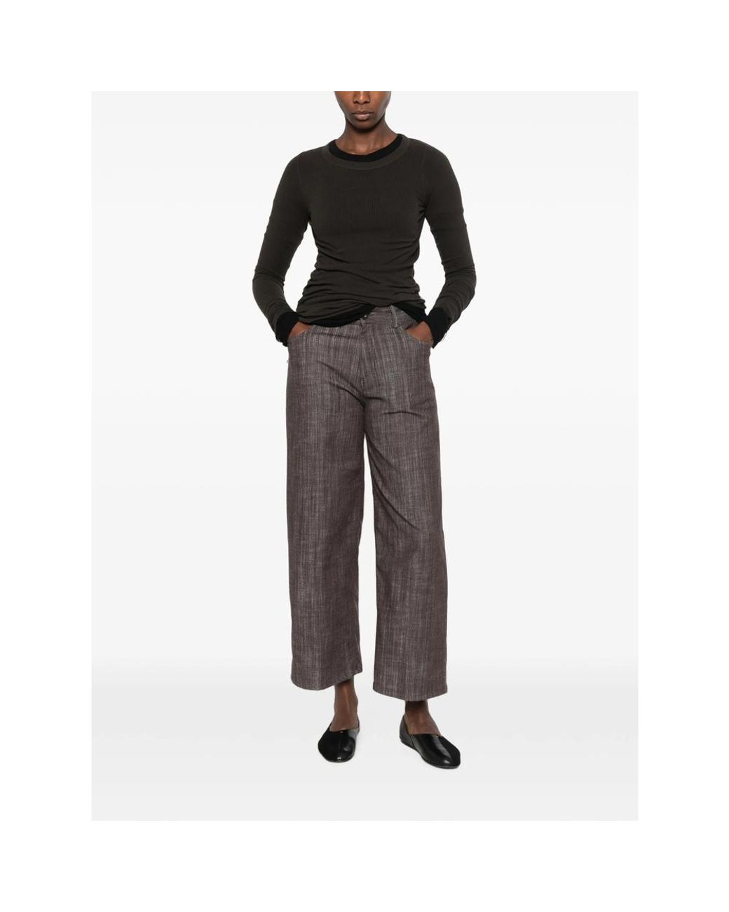 Panicale Cashmere Gray Straight-Leg Trousers