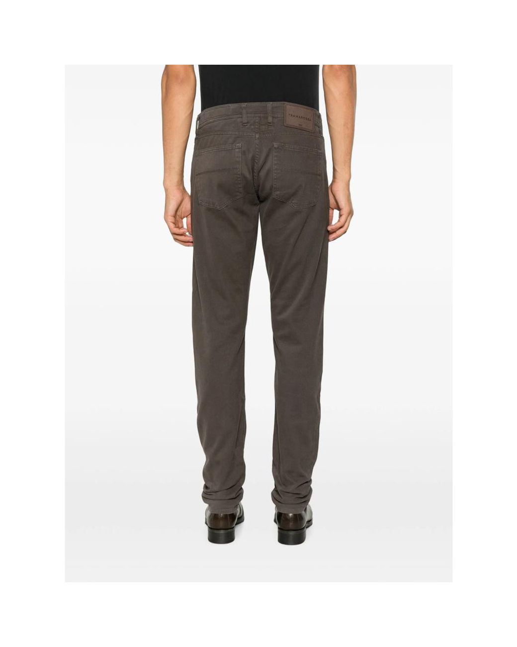 Tramarossa Gray Michelangelo Logo-Patch Trousers for men