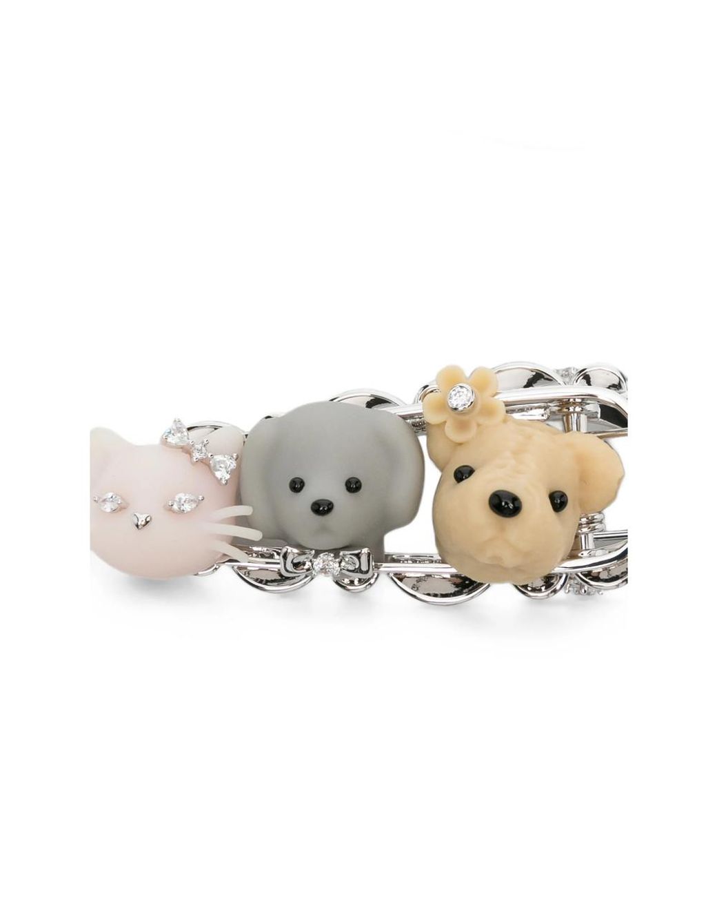 YVMIN Metallic Crystal-Embellished Animal Hair Clip