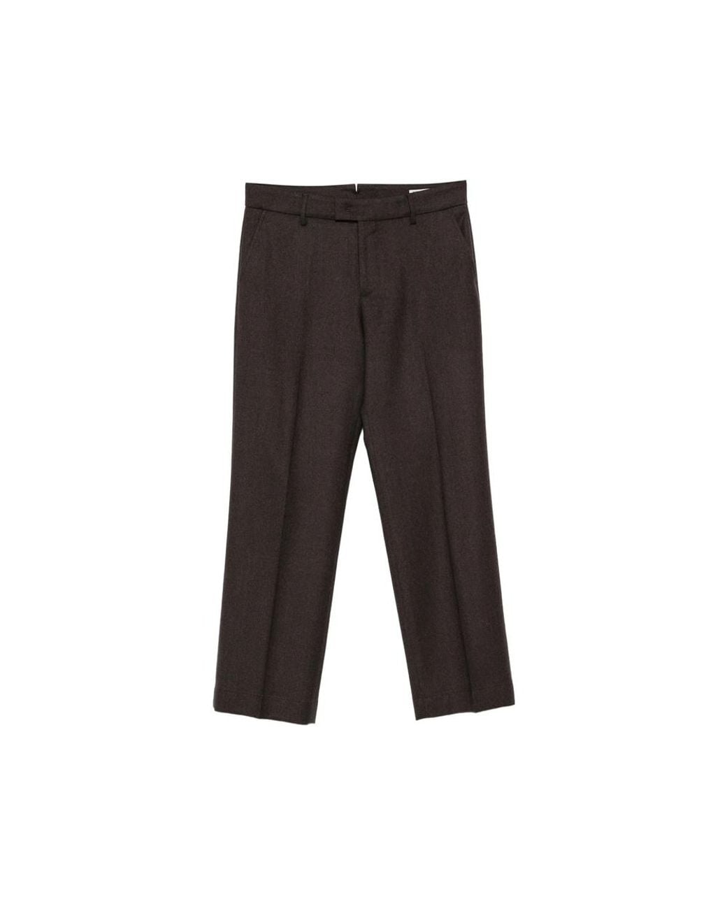 Berwich Gray Pressed-Crease Belt-Loop Trousers