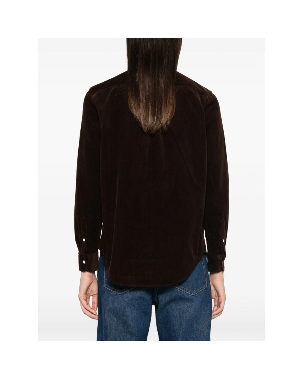 Ralph Lauren Black Corduroy Embroidered-Logo Shirt