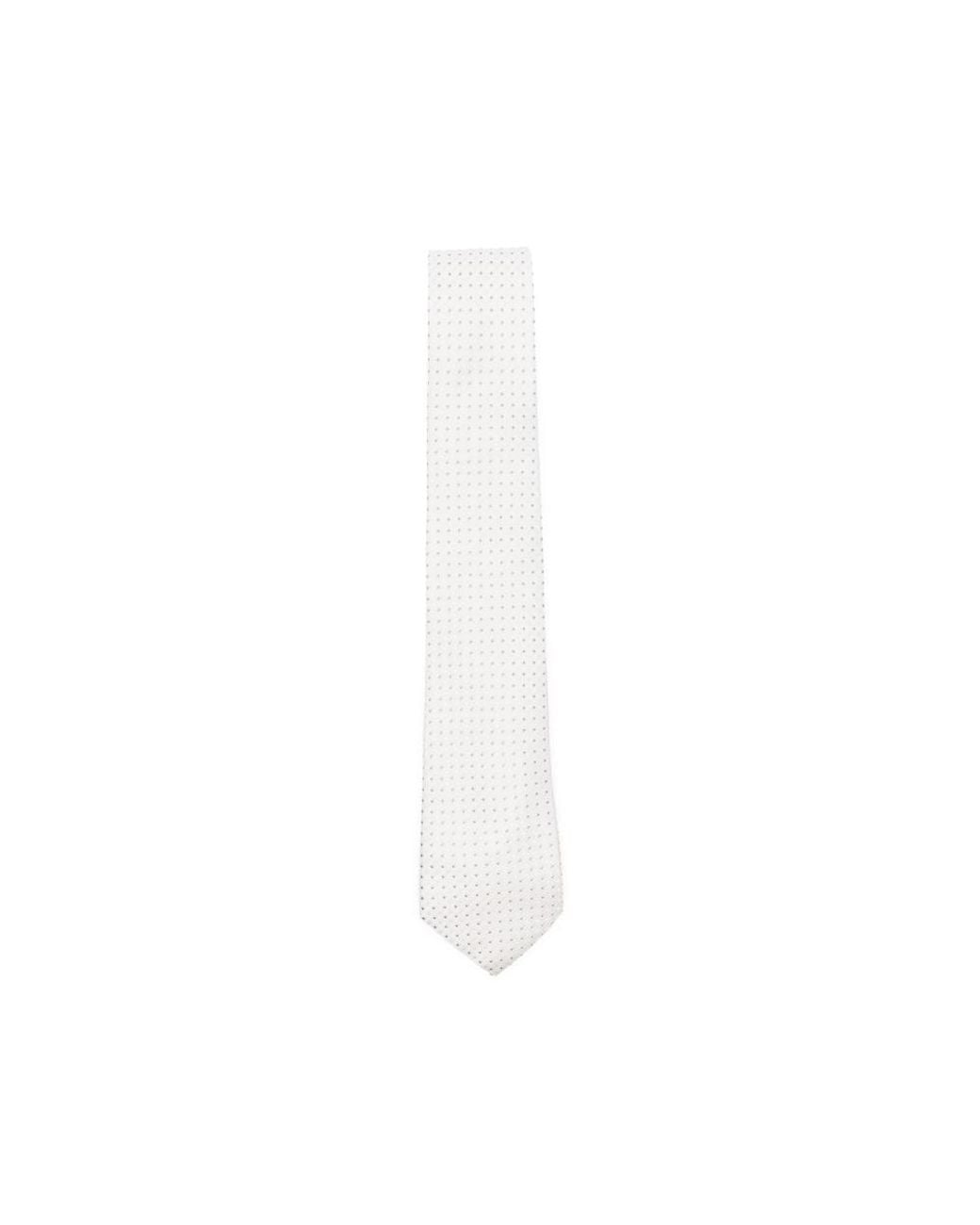 Canali White Micro-Pattern Tie for men