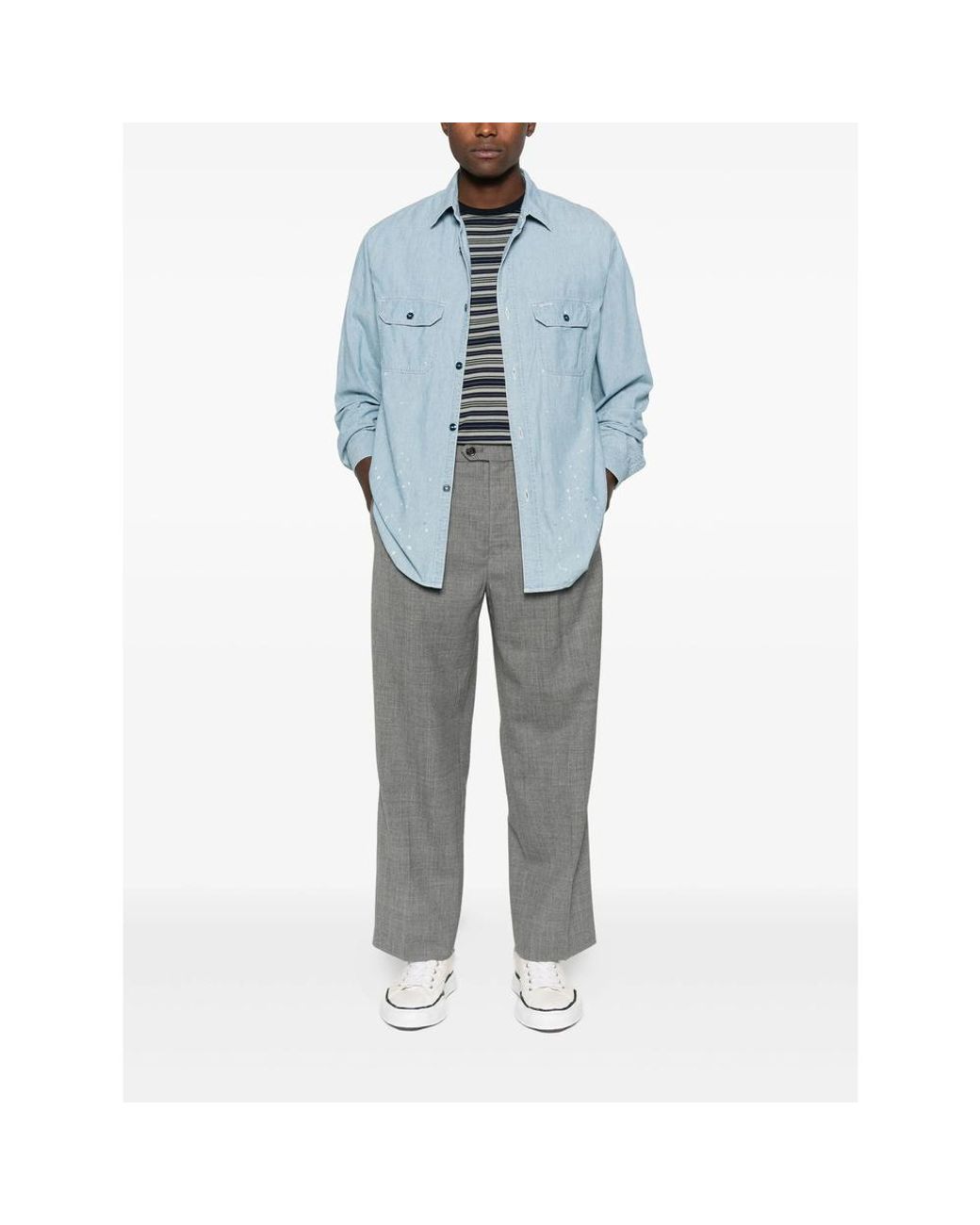 Chimala Gray Pleated Trousers for men