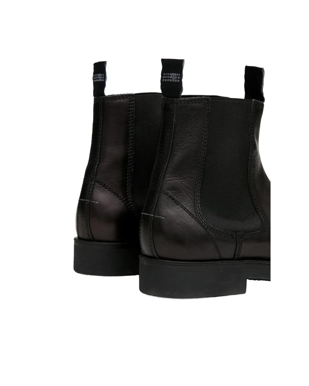 MM6 by Maison Margiela Black Biker Leather Chelsea Boots for men
