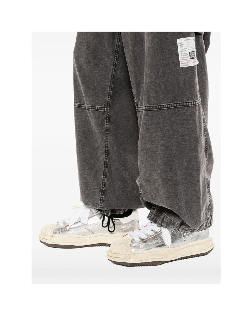 Maison Mihara Yasuhiro Gray Cotton Satin Cargo Pants for men