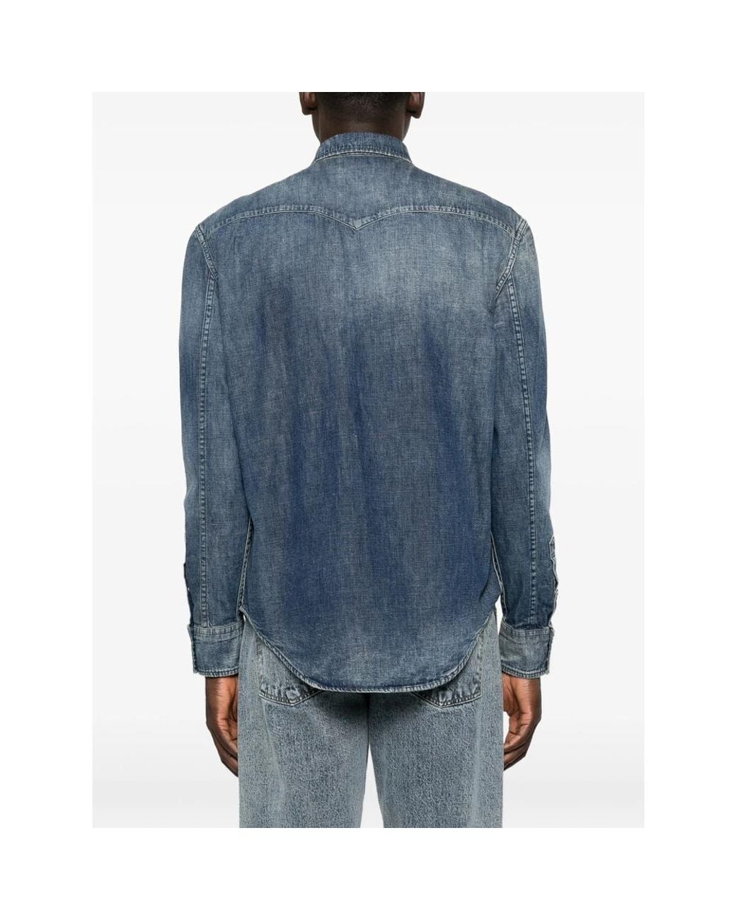 Dondup Blue Western Denim Shirt for men