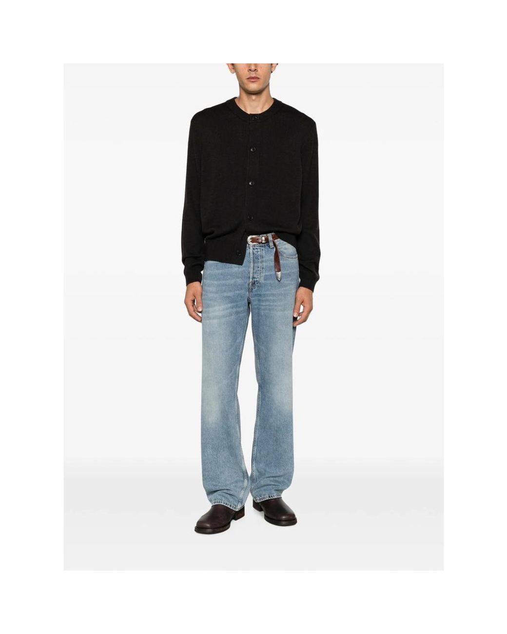 sunflower Black Button-Up Cardigan for men