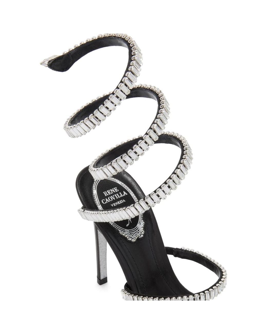 Rene Caovilla White Cleo Crystal-Embellished Sandals