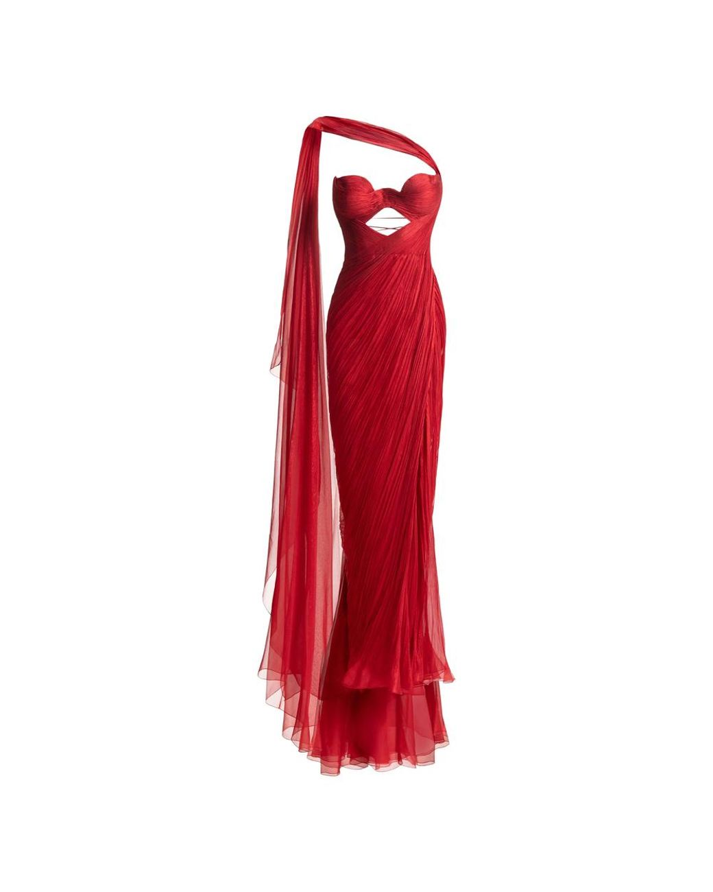 Maria Lucia Hohan Yasmine Cut-Out Draped Gown in Red | Lyst UK
