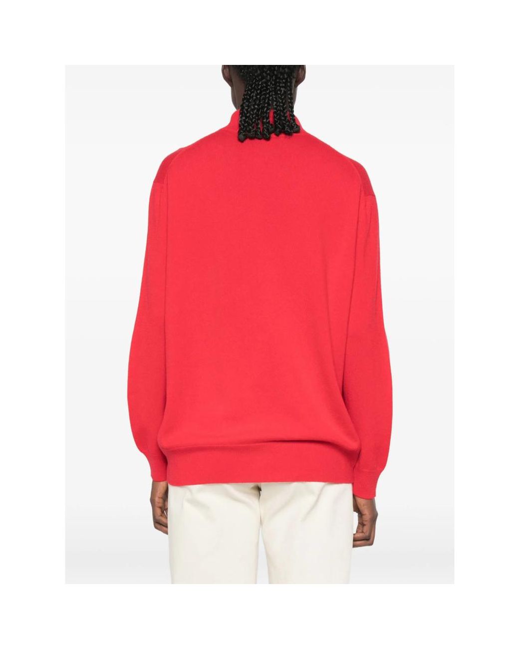 Malo Red High-Neck Sweater