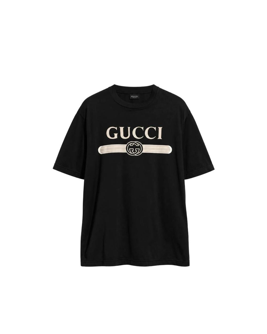 Gucci Black Logo-Print Cotton T-Shirt for men