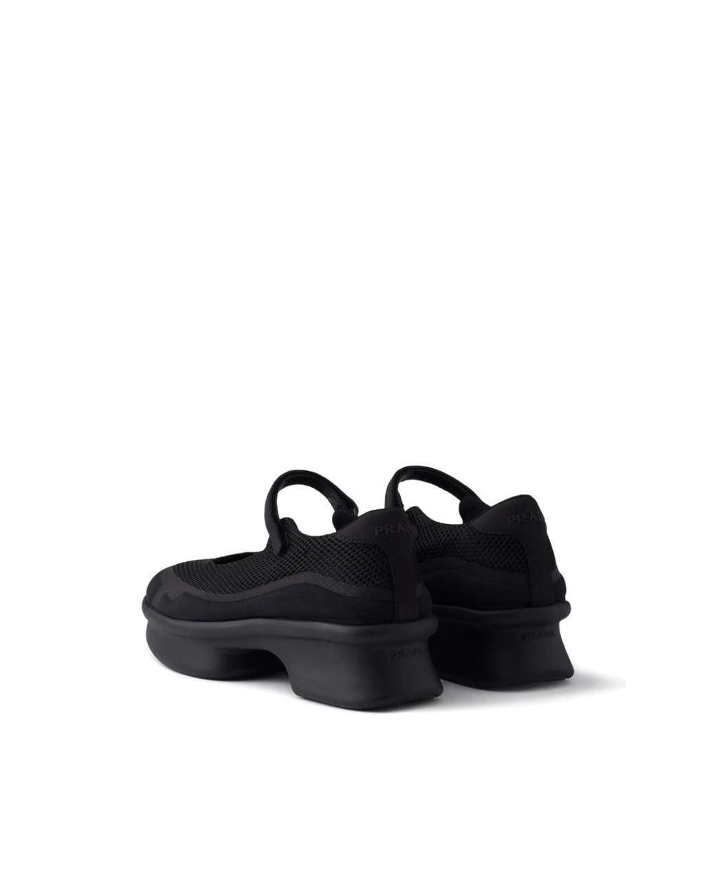 Prada Black Mesh-Panels Ballerina Flats