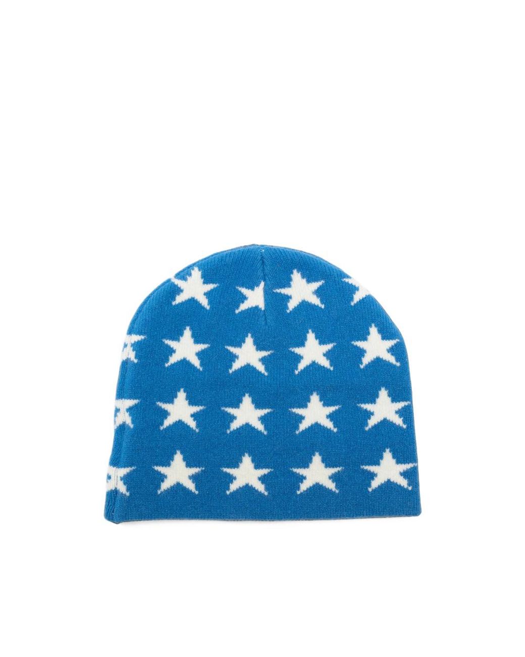 DAGGER Blue Star-Intarsia Beanie Hat for men