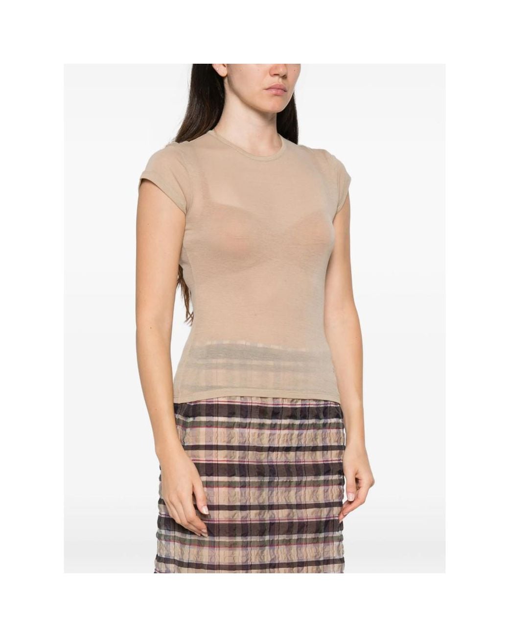 Paloma Wool Black Oma Semi-Sheer Cap-Sleeve T-Shirt