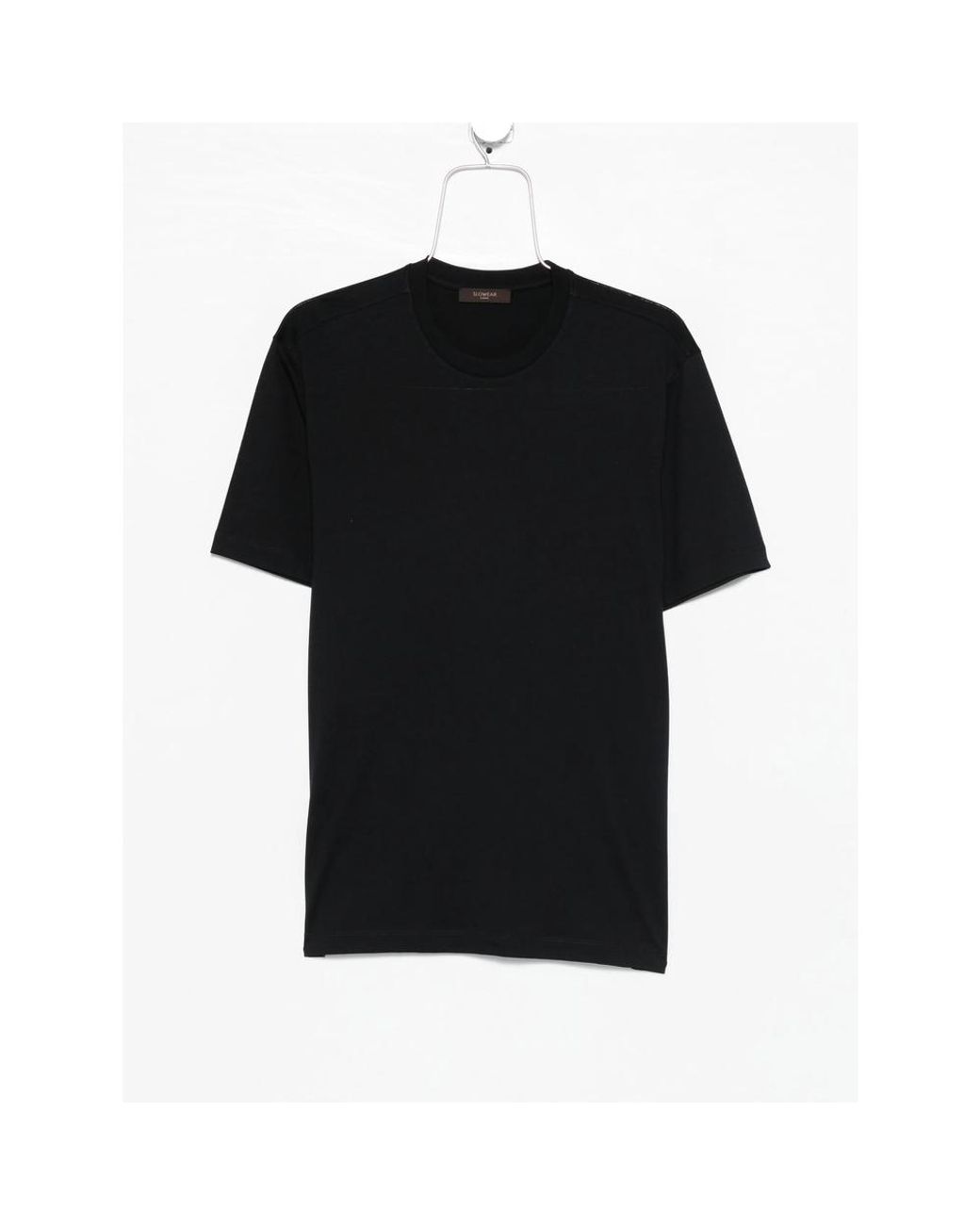 ZANONE-SLOWEAR Black Crew-Neck T-Shirt for men