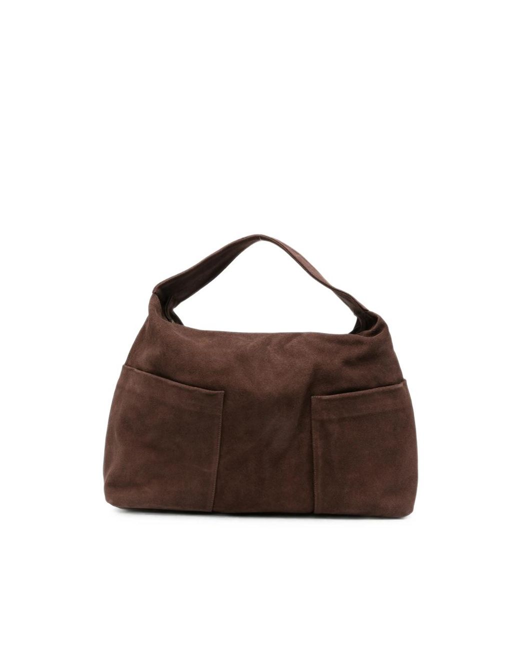 GIMAGUAS Brown Suede Slip-Pocket Tote Bag