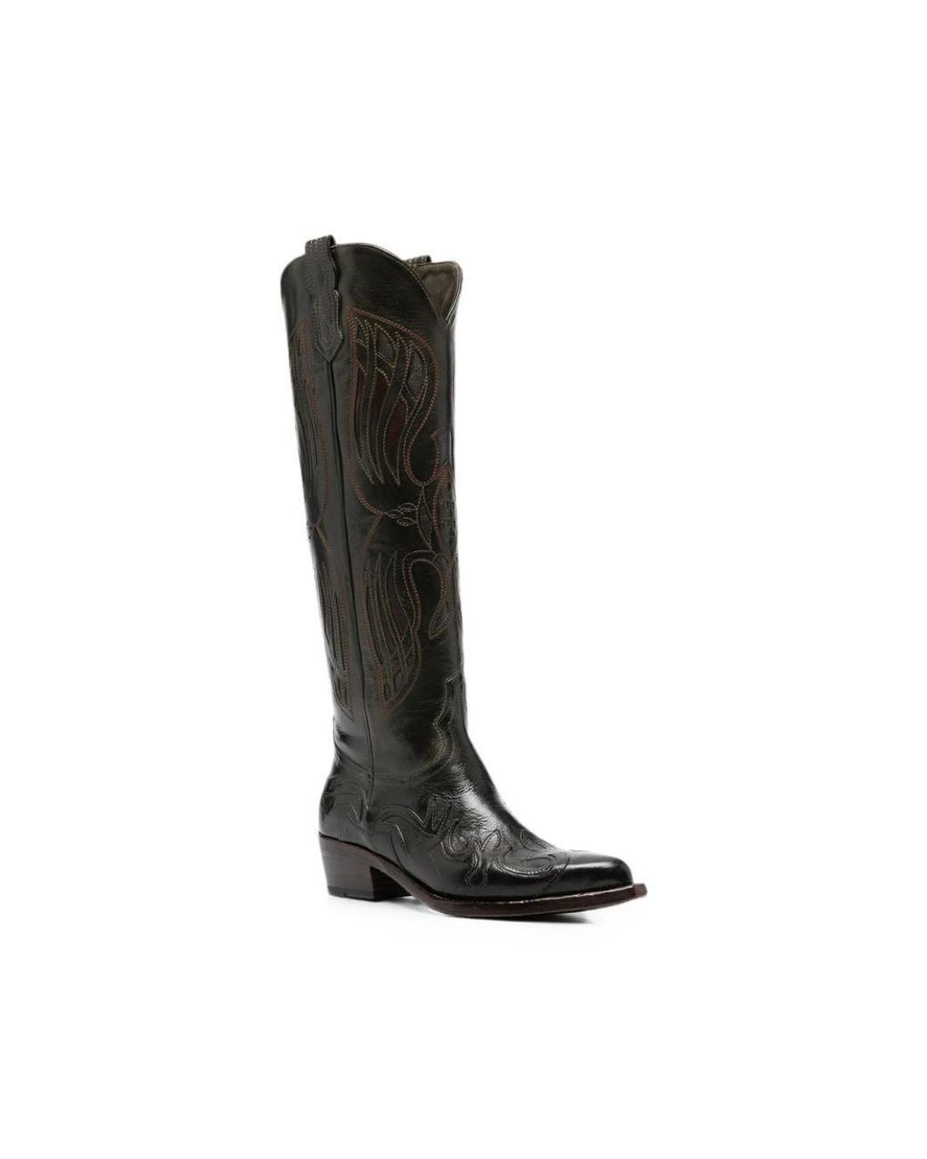 Eraldo Black Leather Cowboy Boots