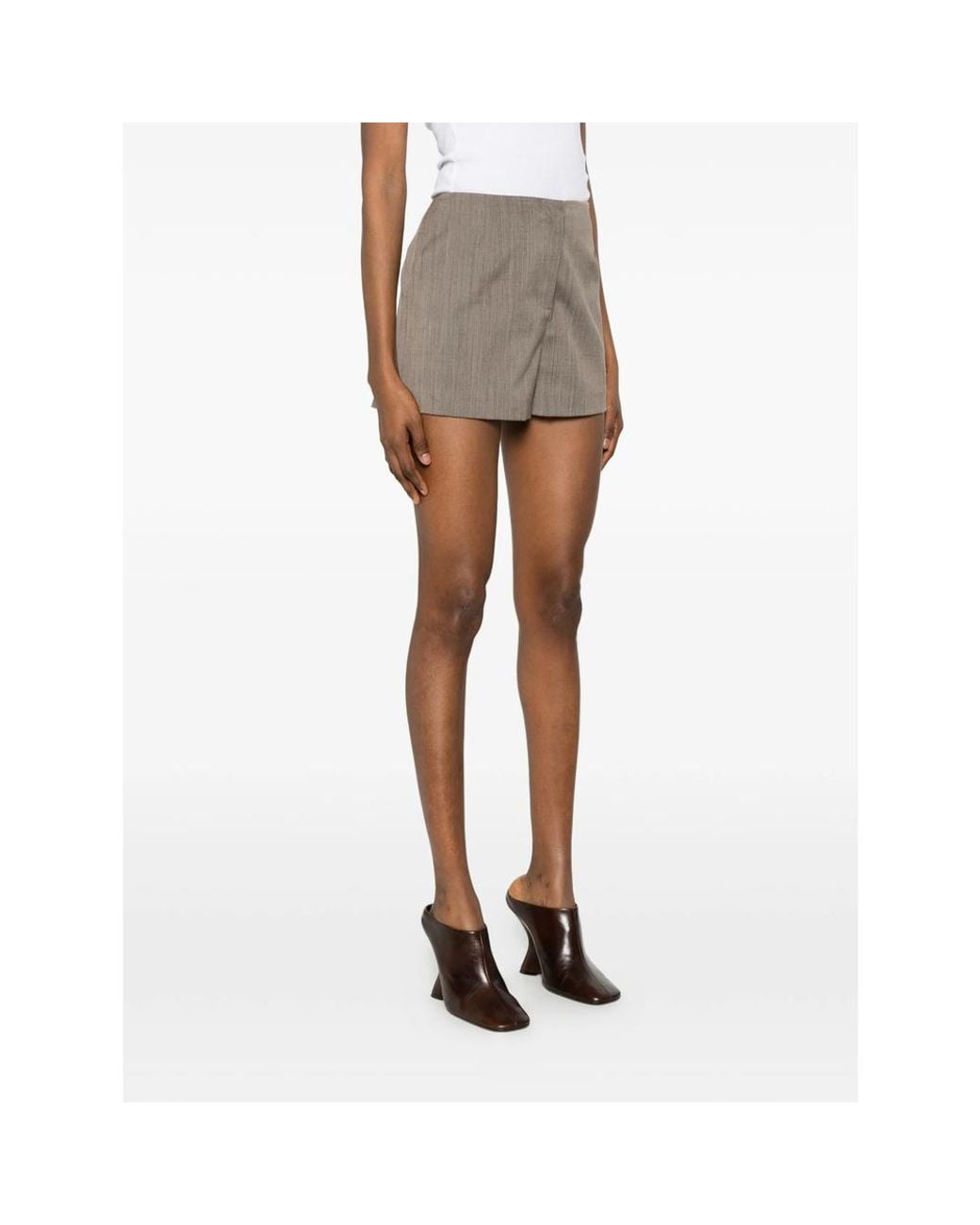 IRO Gray Striped Shorts