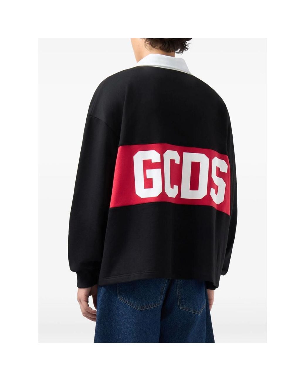 Gcds Black Logo-Print Long-Sleeve Sweatshirt for men