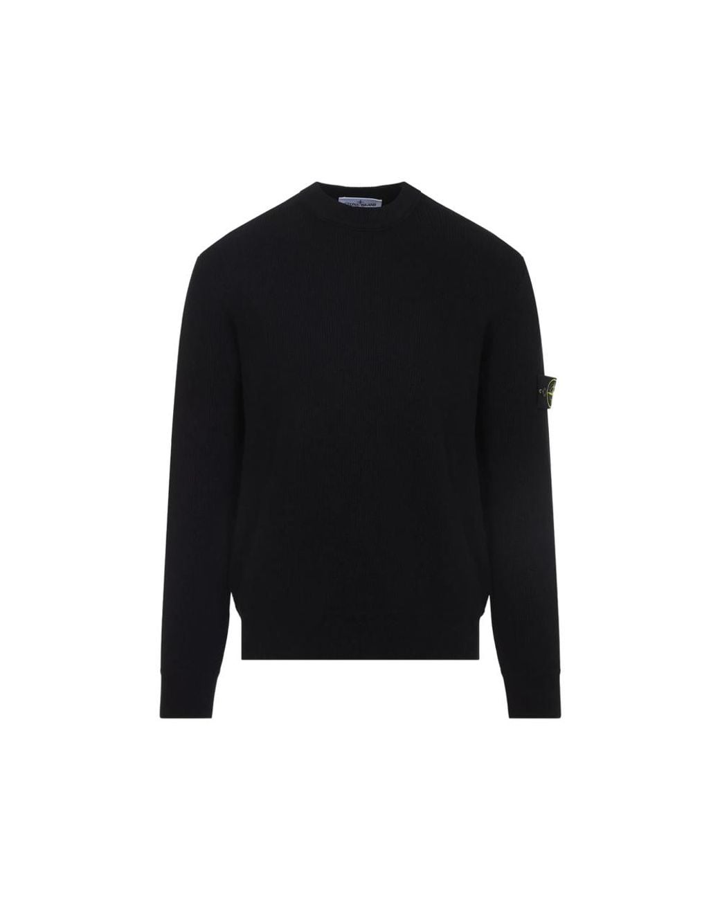 Stone Island Black 5100154 Ribbed Soft Organic Cotton Sweater for men