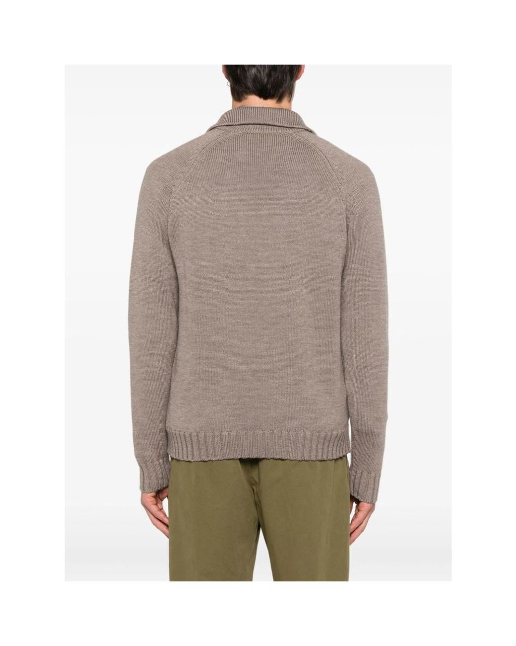 ZANONE-SLOWEAR Brown Polo-Neck Wool Sweater for men
