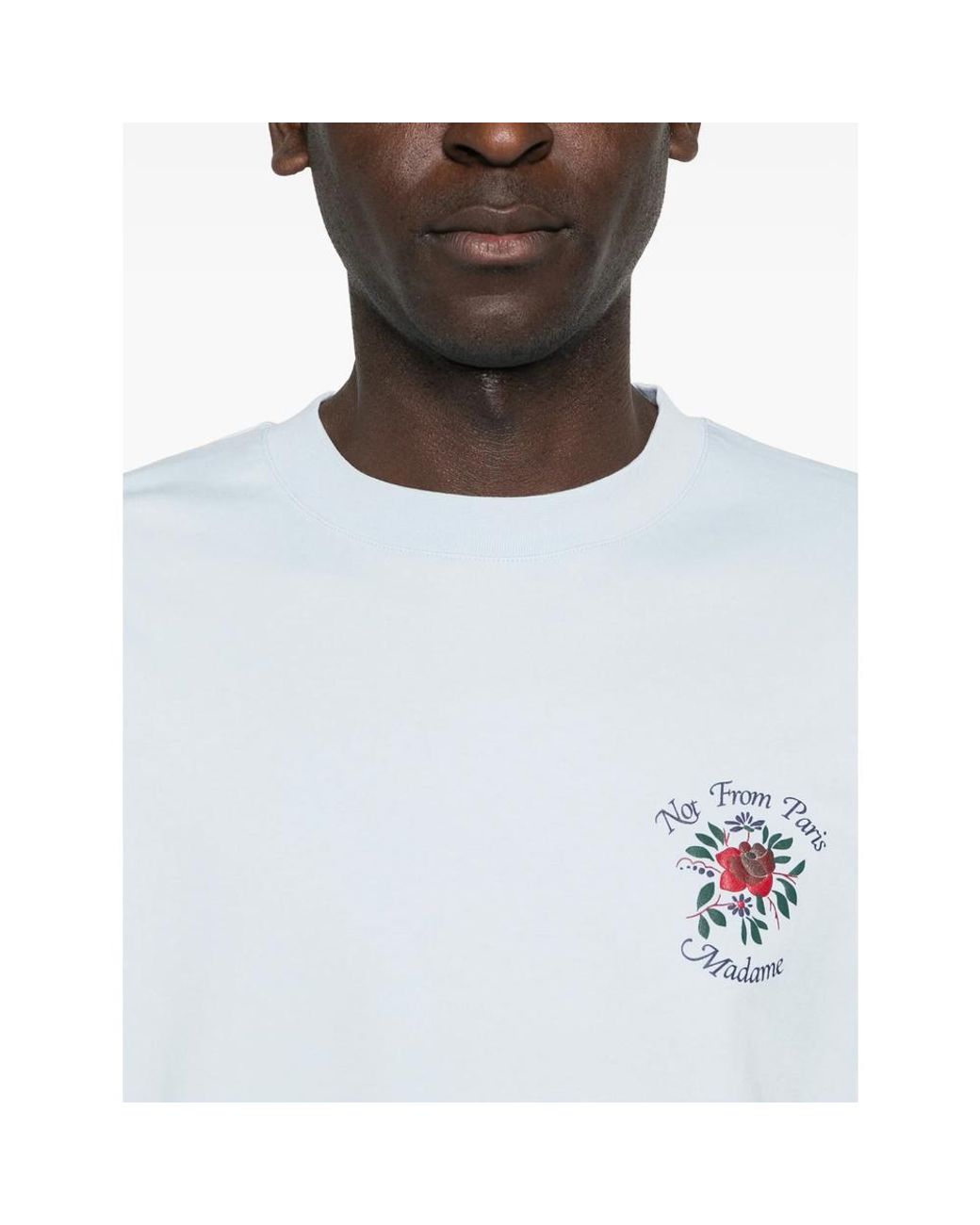 Drole de Monsieur White Slogan-Print T-Shirt for men